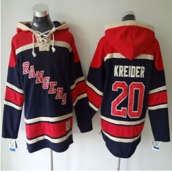 New York Rangers #20 Chris Kreider Blue Sawyer Hooded Sweatshirt Stitched NHL jersey