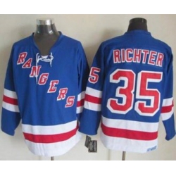 New York Rangers #35 Mike Richter Light Blue CCM Throwback Stitched NHL Jersey