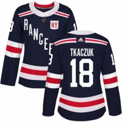 Womens Adidas New York Rangers 18 Walt Tkaczuk Authentic Navy Blue 2018 Winter Classic NHL Jersey 