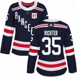 Womens Adidas New York Rangers 35 Mike Richter Authentic Navy Blue 2018 Winter Classic NHL Jersey 