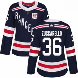 Womens Adidas New York Rangers 36 Mats Zuccarello Authentic Navy Blue 2018 Winter Classic NHL Jersey 