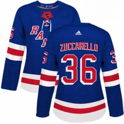 Womens Adidas New York Rangers 36 Mats Zuccarello Premier Royal Blue Home NHL Jersey 