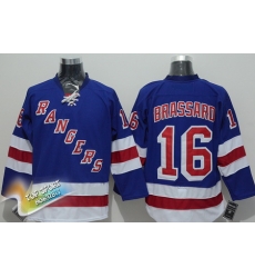 Youth New York Rangers 16 Derick Brassard Hockey Jerseys Blue White Dark Blue Bbrassard Jerseys