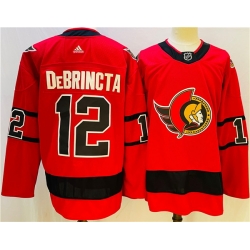 Men Ottawa Senators 12 Alex DeBrincat 2021 Red Reverse Retro Stitched Jersey