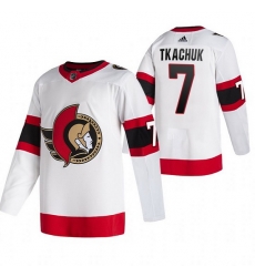 Men Ottawa Senators 7 Brady Tkachuk White Stitched jersey