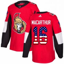 Mens Adidas Ottawa Senators 16 Clarke MacArthur Authentic Red USA Flag Fashion NHL Jersey 