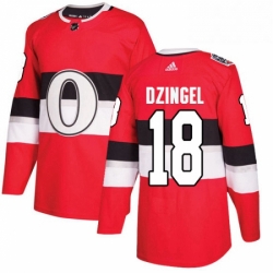 Mens Adidas Ottawa Senators 18 Ryan Dzingel Authentic Red 2017 100 Classic NHL Jersey 