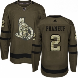 Mens Adidas Ottawa Senators 2 Dion Phaneuf Premier Green Salute to Service NHL Jersey 