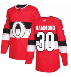 Mens Adidas Ottawa Senators 30 Andrew Hammond Authentic Red 2017 100 Classic NHL Jersey 