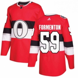 Mens Adidas Ottawa Senators 59 Alex Formenton Authentic Red 2017 100 Classic NHL Jersey 