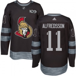 Senators #11 Daniel Alfredsson Black 1917 2017 100th Anniversary Stitched NHL Jersey