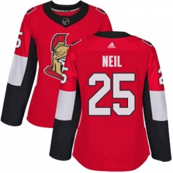 Womens Adidas Ottawa Senators 25 Chris Neil Authentic Red Home NHL Jersey 