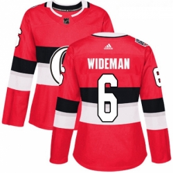 Womens Adidas Ottawa Senators 6 Chris Wideman Authentic Red 2017 100 Classic NHL Jersey 