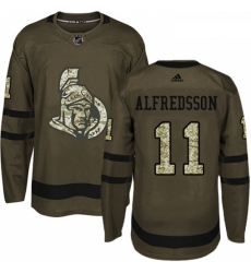 Youth Adidas Ottawa Senators 11 Daniel Alfredsson Premier Green Salute to Service NHL Jersey 