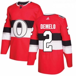 Youth Adidas Ottawa Senators 2 Dylan DeMelo Authentic Red 2017 100 Classic NHL Jersey 