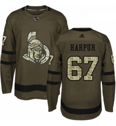 Youth Adidas Ottawa Senators 67 Ben Harpur Premier Green Salute to Service NHL Jersey 