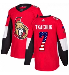 Youth Adidas Ottawa Senators 7 Brady Tkachuk Authentic Red USA Flag Fashion NHL Jersey 