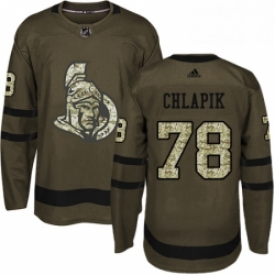Youth Adidas Ottawa Senators 78 Filip Chlapik Authentic Green Salute to Service NHL Jersey 