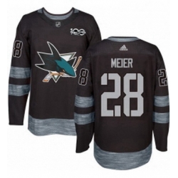 Mens Adidas San Jose Sharks 28 Timo Meier Authentic Black 1917 2017 100th Anniversary NHL Jersey 