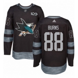 Mens Adidas San Jose Sharks 88 Brent Burns Premier Black 1917 2017 100th Anniversary NHL Jersey 