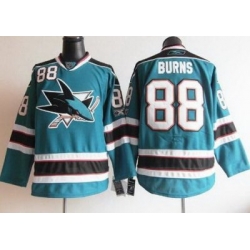 San Jose Sharks 88 Burns Blue NHL Jerseys