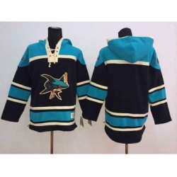 nhl jerseys san jose sharks blank black-green[pullover hooded sweatshirt]