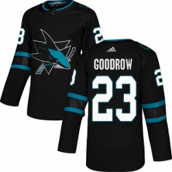 Youth Adidas San Jose Sharks 23 Barclay Goodrow Premier Black Alternate NHL Jersey 