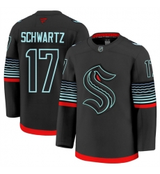 Men Seattle Kraken 17 Jaden Schwartz Black Alternate Stitched Hockey Jersey Men Seattle Kraken 17 Jaden Schwartz Black Alternate Stitched Hockey Jersey