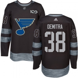 Blues #38 Pavol Demitra Black 1917 2017 100th Anniversary Stitched NHL Jersey