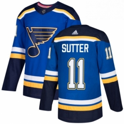 Mens Adidas St Louis Blues 11 Brian Sutter Authentic Royal Blue Home NHL Jersey 