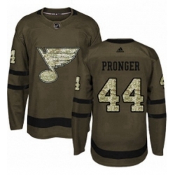 Mens Adidas St Louis Blues 44 Chris Pronger Premier Green Salute to Service NHL Jersey 