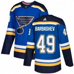 Mens Adidas St Louis Blues 49 Ivan Barbashev Premier Royal Blue Home NHL Jersey 