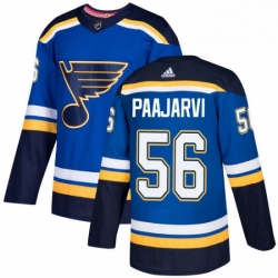 Mens Adidas St Louis Blues 56 Magnus Paajarvi Authentic Royal Blue Home NHL Jersey 