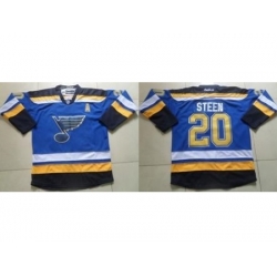 St. Louis Blues #20 Alexander Steen Light Blue Home Stitched Jersey