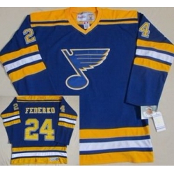 St.Louis Blues #24 Bernie Federko Blue Throwback CCM Jersey