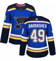 Womens Adidas St Louis Blues 49 Ivan Barbashev Premier Royal Blue Home NHL Jersey 