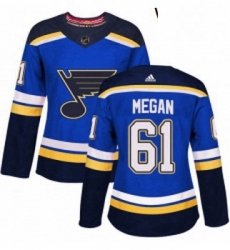 Womens Adidas St Louis Blues 61 Wade Megan Premier Royal Blue Home NHL Jersey 