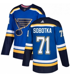 Youth Adidas St Louis Blues 71 Vladimir Sobotka Premier Royal Blue Home NHL Jersey 