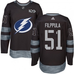 Lightning #51 Valtteri Filppula Black 1917 2017 100th Anniversary Stitched NHL Jersey