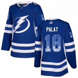 Mens Adidas Tampa Bay Lightning 18 Ondrej Palat Authentic Blue Drift Fashion NHL Jersey 