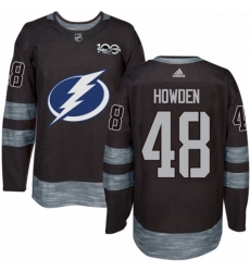 Mens Adidas Tampa Bay Lightning 48 Brett Howden Authentic Black 1917 2017 100th Anniversary NHL Jersey 