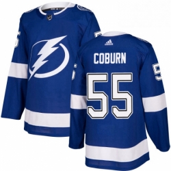 Mens Adidas Tampa Bay Lightning 55 Braydon Coburn Premier Royal Blue Home NHL Jersey 