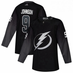 Mens Tampa Bay Lightning 9 Tyler Johnson adidas Alternate Authentic Player Jersey Black 