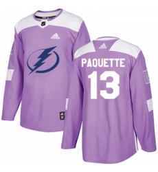 Youth Adidas Tampa Bay Lightning 13 Cedric Paquette Authentic Purple Fights Cancer Practice NHL Jersey 