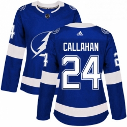 Womens Adidas Tampa Bay Lightning 24 Ryan Callahan Authentic Royal Blue Home NHL Jersey 