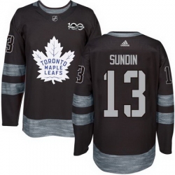 Maple Leafs #13 Mats Sundin Black 1917 2017 100th Anniversary Stitched NHL Jersey