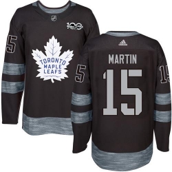 Maple Leafs #15 Matt Martin Black 1917-2017 100th Anniversary Stitched NHL Jersey