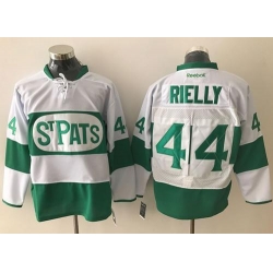 Maple Leafs #44 Morgan Rielly White Green St. Patrick's Day Stitched NHL Jersey