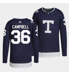 Men Toronto Maple Leafs 36 Jack Campbell 2022 Heritage Classic Navy Stitched jersey