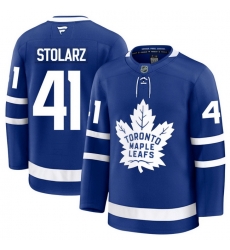 Men Toronto Maple Leafs Anthony Stolarz 41 Fanatics Home Blue Premium Stitched Hockey Jersey